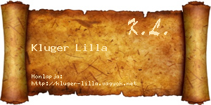 Kluger Lilla névjegykártya
